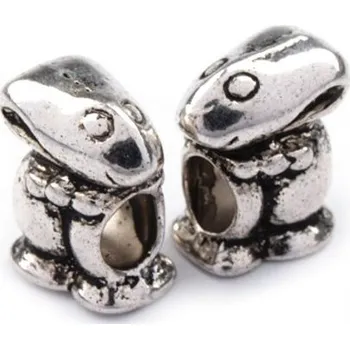 Dětské navlékací korálky Korálek VELKÝ PRŮVLEK - králíček 10x12mm (korálky typu PANDORA)