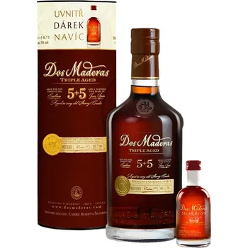Rum Dos Maderas 5+5 40 % 0,7 l tuba + mini Seleccion