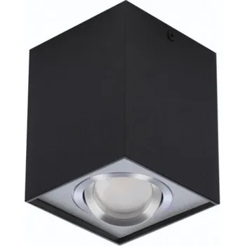 Stropní bodové přisazené svítidlo Azzardo Eloy 1 black/aluminium AZ0930 GU10 1x50W IP20 9,5cm hranaté černo-hliníkové