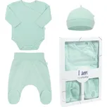 New Baby 3-dílná kojenecká soupravička do porodnice I AM mátová Vel. 56