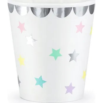 Svatební dekorace PCo Papírové kelímky - motiv Unicorn Stars, 180 ml, 6ks