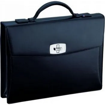 Aktovka na dokumenty S.T. DUPONT - Line D Tourniquet Black One Gusset Briefcase - Luxusní kožená aktovka