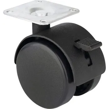 Pojezdové kolečko Nábytkové kolečko s brzdou, dvojité, ⌀ 50 mm