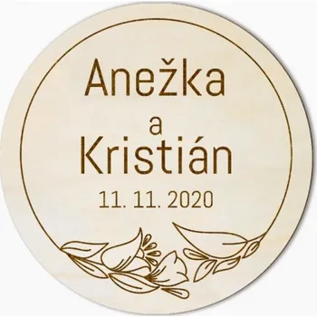 Svatební dekorace Svatební magnet kruh s květinami