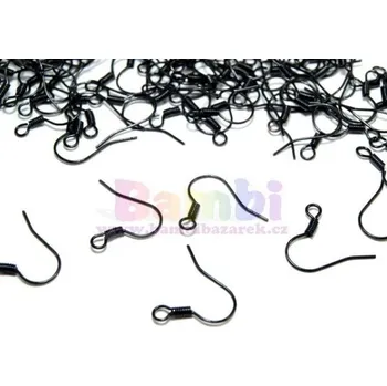 Náušnicové zapínání - afroháček jednoduchý - černá (2ks)