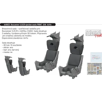 Plastikový model Eduard 1/48 Buccaneer S.2C/D ejection seats PRINT (AIRFIX)