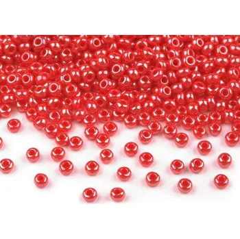 Dětské navlékací korálky Rokajl PRECIOSA červená perleť > (10/0) Ø2,3mm (sáček 20g)