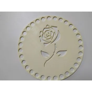 Víko/dno na košík 14,5cm - růže vanilka