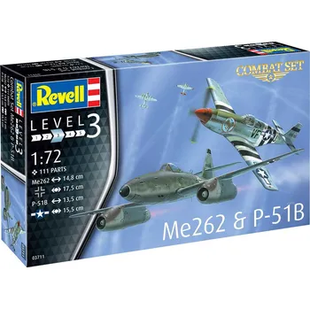 Plastikový model ModelSet letadla 63711 - Me262 a P-51B (1:72)