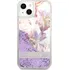 Pouzdro na mobilní telefon Guess Liquid Glitter Flower pro Apple iPhone 13 Mini fialové