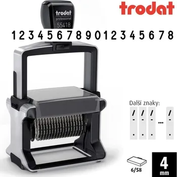 Razítko Samobarvící číslovačka Trodat 55418, výška 4mm, 18-místné