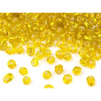Dětské navlékací korálky Korálky/rokajl s průtahem - žlutá > (10/0) Ø2,3mm (sáček 30g)