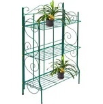 DEMA Sklopný regál na květiny 71x31x107 cm 3 police Antik, zelený