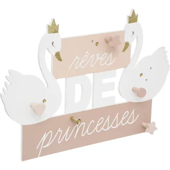 Věšák Atmosphera for Kids Dětský dřevěný věšák labuť 50 x 34 cm