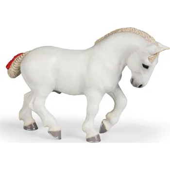Figurka PAPO Kůň Percheron bílý