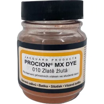 Speciální výtvarná barva Jacquard Reaktivní barvy na batikování Procion MX 19g zlatá žlutá 010