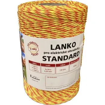 Ohradník Lanko pro elektrický ohradník, 3x0,20 mm - více variant Varianta: 3x0,20 mm Niro, žluto-oranž., 500 m