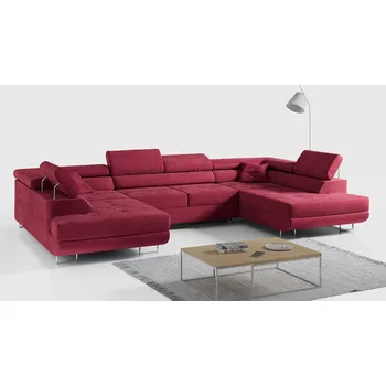 Sedací souprava Rozkládací rohová sedačka TARGEN U vínová