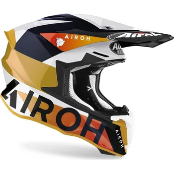Helma na motorku Airoh 2023 motokros helma TWIST 2.0 LIFT bílá / modrá / lesklá velikost L
