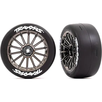 RC vybavení Traxxas kolo 2.0", disk multi-spoke černý chrom, pneu slick (přední) (2)