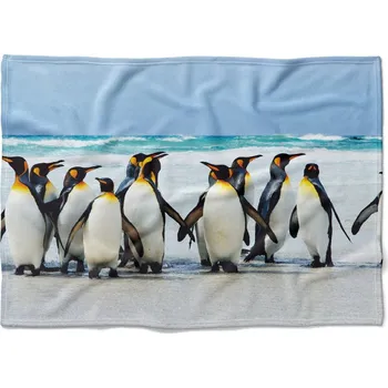 Dětská deka Deka Tučňáci 150x120 cm (Rozměr : 200 x 140 cm, Podšití beránkem: NE)