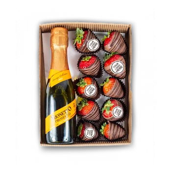 Sušené ovoce Jahody a prosecco s logem Malý (S)