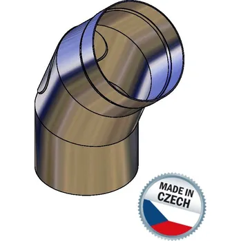 Kouřovod Koleno Ø 140 mm - 45° s kontrolním otvorem