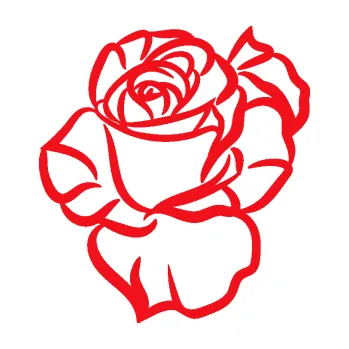 Samolepící dekorace SAMOLEPKA Růže 006 levá (10 - červená) NA AUTO, NÁLEPKA, FÓLIE, POLEP, TUNING, VLASTNÍ TEXT, TISK, AUTOSAMOLEPKY.cz, POLEPY, OBRÁZEK, LOGO, SAMOLEPKY