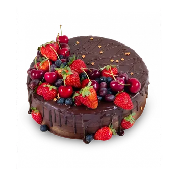 Čokoládový dort s ovocem 16 cm, 12 porcí