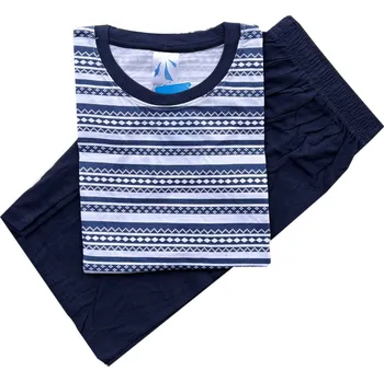 Pánské pyžamo n-feel Pánské bavlněné pyžamo krátký rukáv - Forcuse Barva: Modrá, Velikost: M