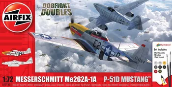 Plastikový model Airfix Messerschmitt Me262 & P-51D Mustang Dogfight Double 1:72