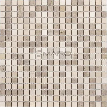 Obklad Mozaika kamenná 30,5 x 30,5 cm, Travertyn Beige kostka, 36054