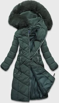 Dlouhá klasická dámská zimní bunda B8075-10 zelená S