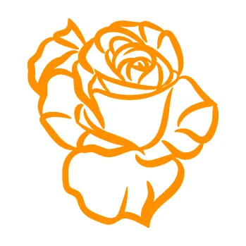 Samolepící dekorace Růže 006 pravá (06 - oranžová) SAMOLEPKA NA AUTO, NÁLEPKA, FÓLIE, POLEP, TUNING, VLASTNÍ TEXT, TISK, AUTOSAMOLEPKY.cz, POLEPY, OBRÁZEK, LOGO, 3D STICKERS