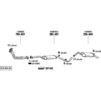 Výfuková trubka výfuková trubka přední Polmostrow 789651P, náhrada za Bosal 789-651