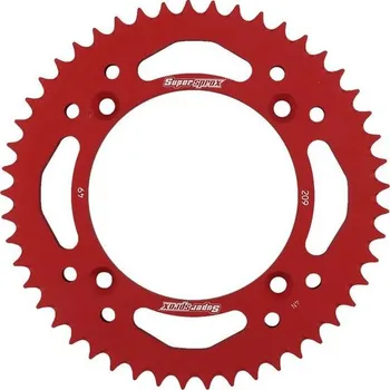 Řetězová sada pro motocykl SUPERSPROX Hliníková řetězová rozeta SUPERSPROX RAL-209:49-RED červená 49 zubů, 420