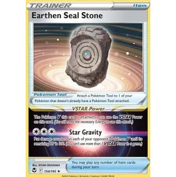 Karetní hra Pokémon SIT 154/195 Earthen Seal Stone - Silver Tempest Stav: Near Mint, Verze: HOLO