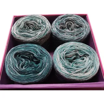 Příze Mořská pěna 3-nitka 4x300m (Duhová krabička Mořská pěna)