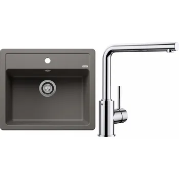 Granitový dřez Set Blanco 07-A 25 (dřez Legra 6 Šedá vulkán + baterie Mila Chrom)
