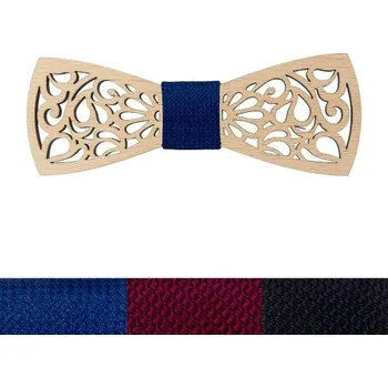 Motýlek Dřevěný pánský motýlek - Gentleman II., Látka 708 - námořnická modrá