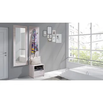 Předsíňová stěna GAB Předsíňová stěna - Devon 5 (Tmavý dub + Černý podklad)