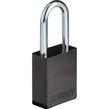 Visací zámek Hliníkový zámek s ocelovým okem SafeKey standard,černá,1 ks