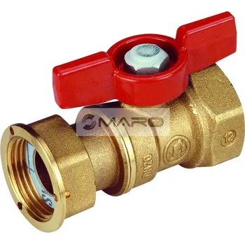 Ventil Giacomini Kohout kulový R251P s motýlem, FF, 1/2" x 3/4" převlečná matice, mosaz, R251PY003