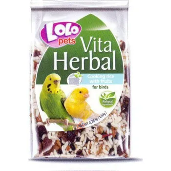 Krmivo pro ptáka Lolo Pets Vita Herbal instantní rýže s ovocem pro ptáky 130 g