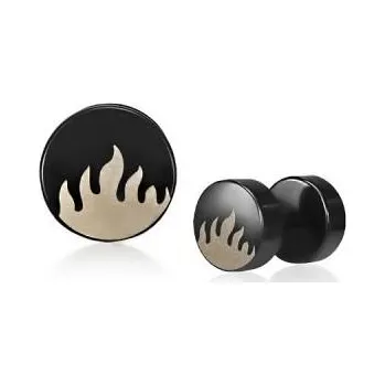 Piercing Piercing černý s bílými plameny