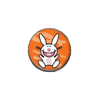 Zajíček na oranžovém pozadí - button