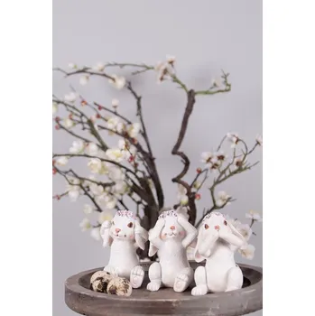 Vánoce Dekorace 3ks králíčci nevidím, neslyším, nemluvím - 19*7*9 cm