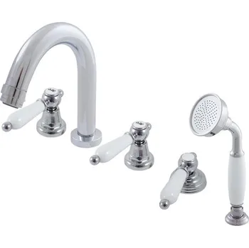 Slezák - RAV Vanová baterie 5-otvorová MORAVA RETRO - MK562.xP, Chrom Připojovací hadičky - závit: 1/2"