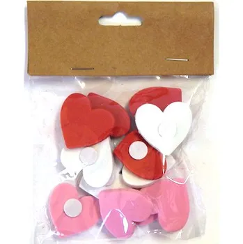 Party dekorace Pěnová dekorace, srdíčka mix barev, 3 cm, 12ks/bal.