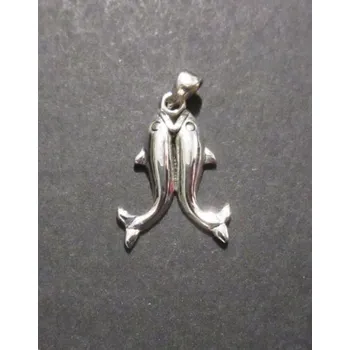 Přívěsek Dva delfínci - stříbrný přívěsek